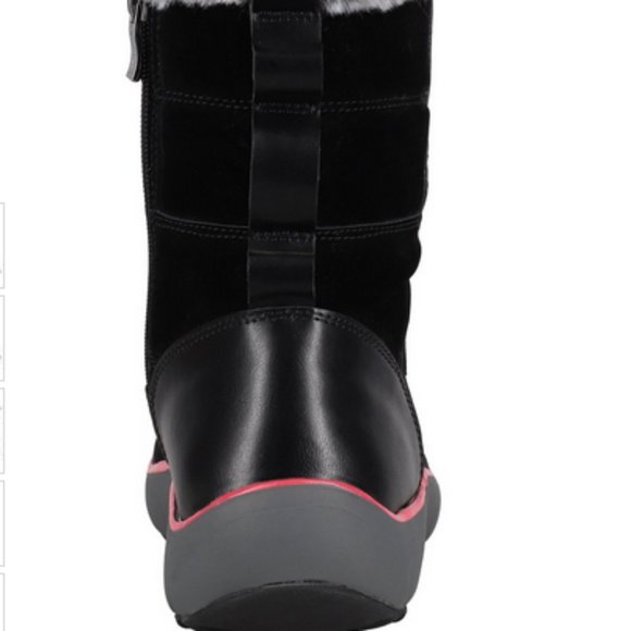 Santana Canada Black & Red Essie Waterproof Suede Boot 8 - Picture 5 of 6